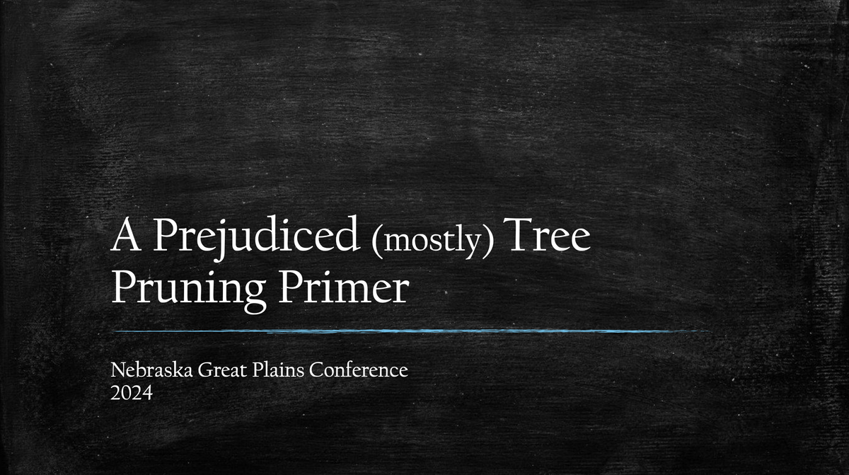 Cover of "A bit of prejudiced tree pruning primer" presentation